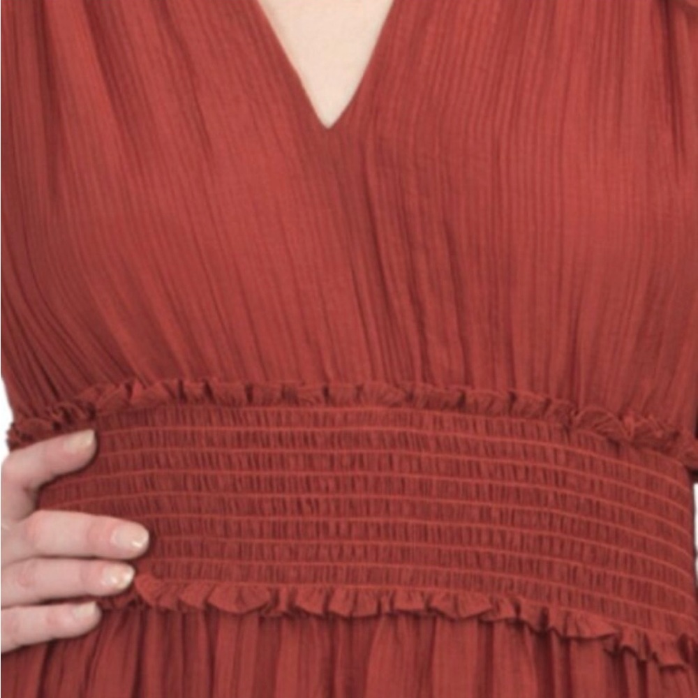 NWT Women's Taylor Smocked Empire Waist Midi Dress SIZE Small Auburn color - Picture 11 of 15